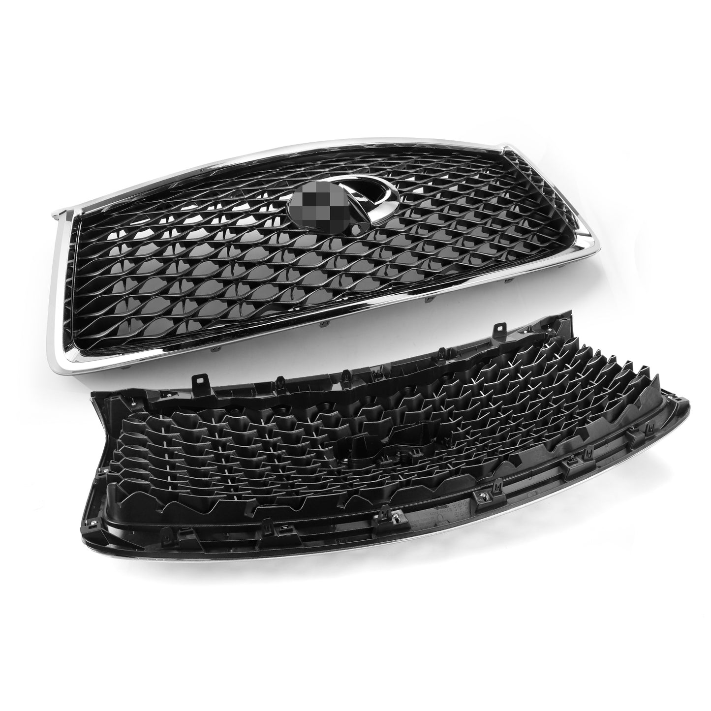 Front Radiator Grille with Emblem & Camera Hole for Infiniti QX80 2018-2022