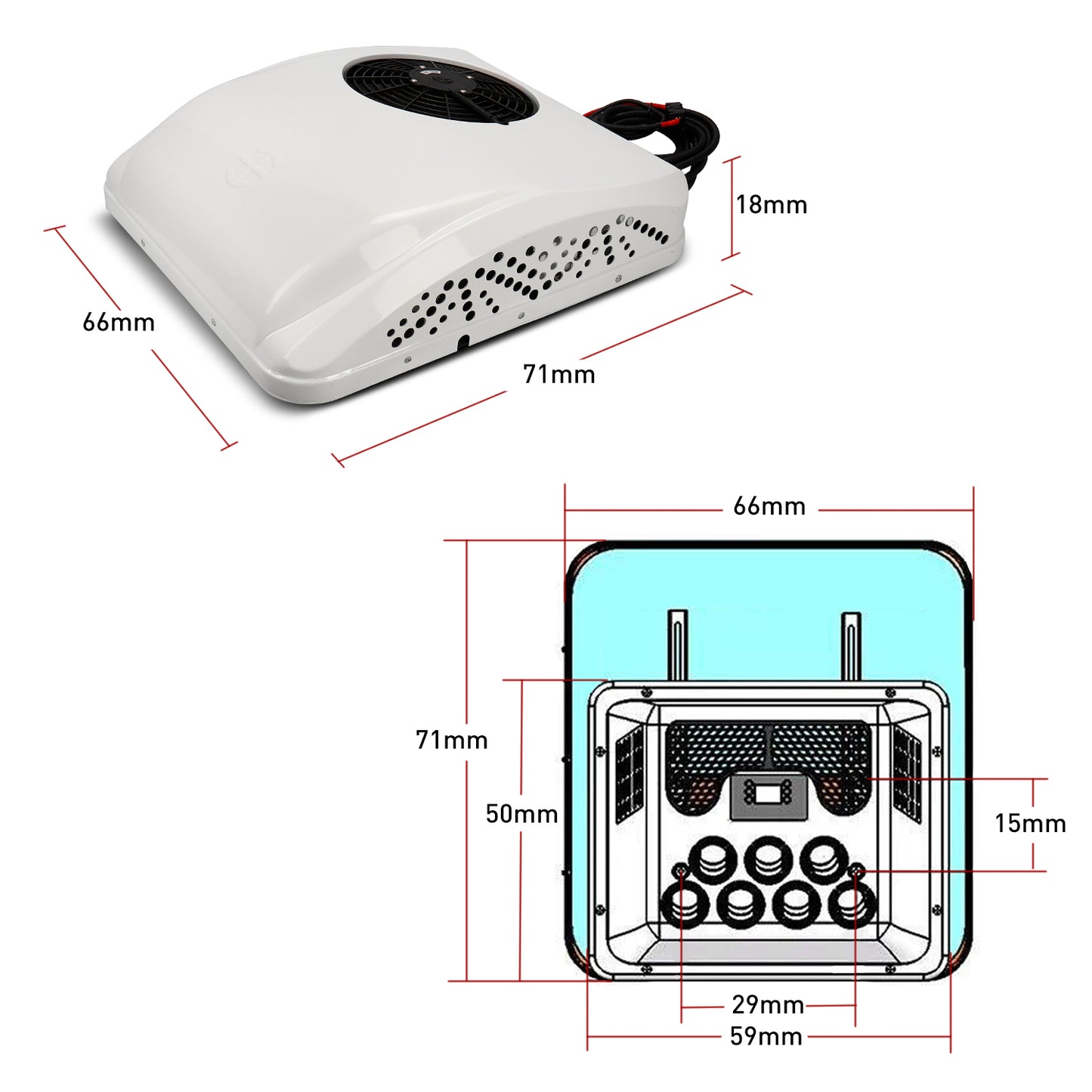 12V RV air conditioner electric rooftop AC Unit fit rv caravan Trailer Heat cool