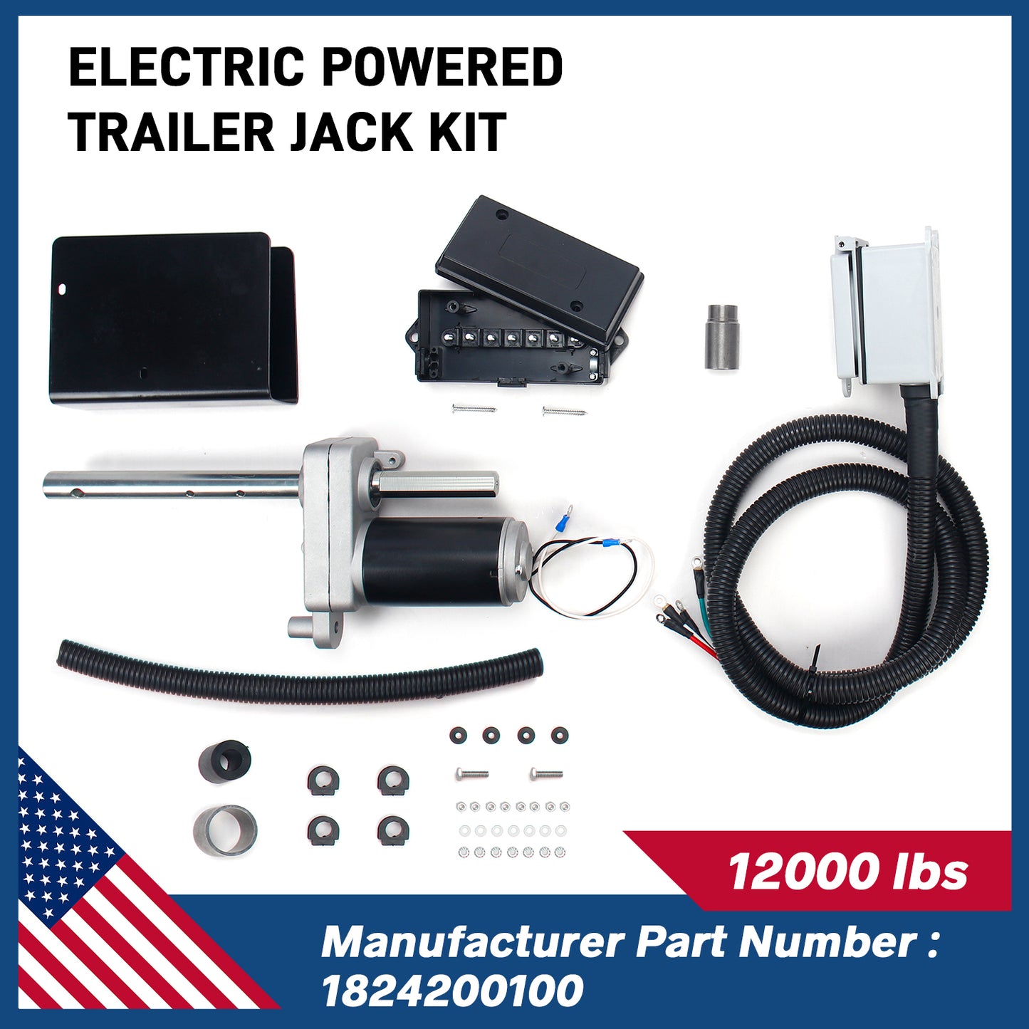 1824200100 ELECTRIC POWERED TRAILER JACK KIT 12000 lbs. NEW