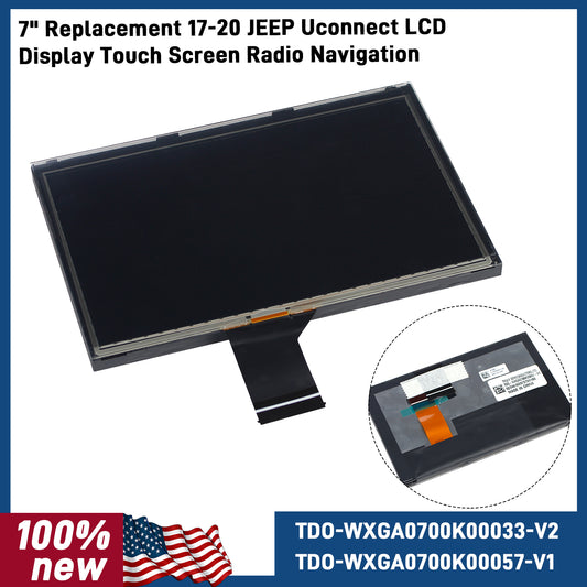 7" Replacement for 17-20 JEEP Compass Uconnect LCD Display Touch Screen Radio Navigation TDO-WXGA0700K00033-V2 TDO-WXGA0700K00057-V1